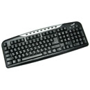 Клавиатура, Genius, Comfy KB-08x, Мультимедийная, PS/2, Анг/Рус/Каз, Серебристо-Чёрный